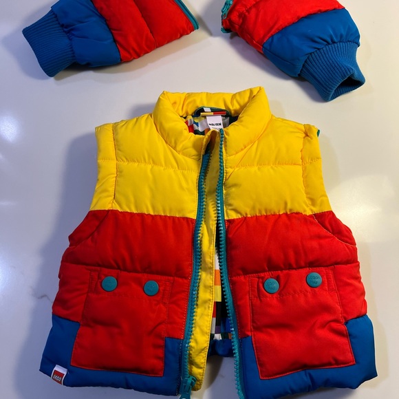 Lego Baby Puffer Jacket and Vest - Red, Yellow, Blue Newborn Size - Picture 9 of 9